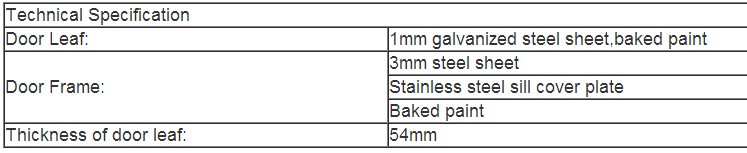 Marine Class A60 Ship Fire  Doors (Single Leaf)参数.png