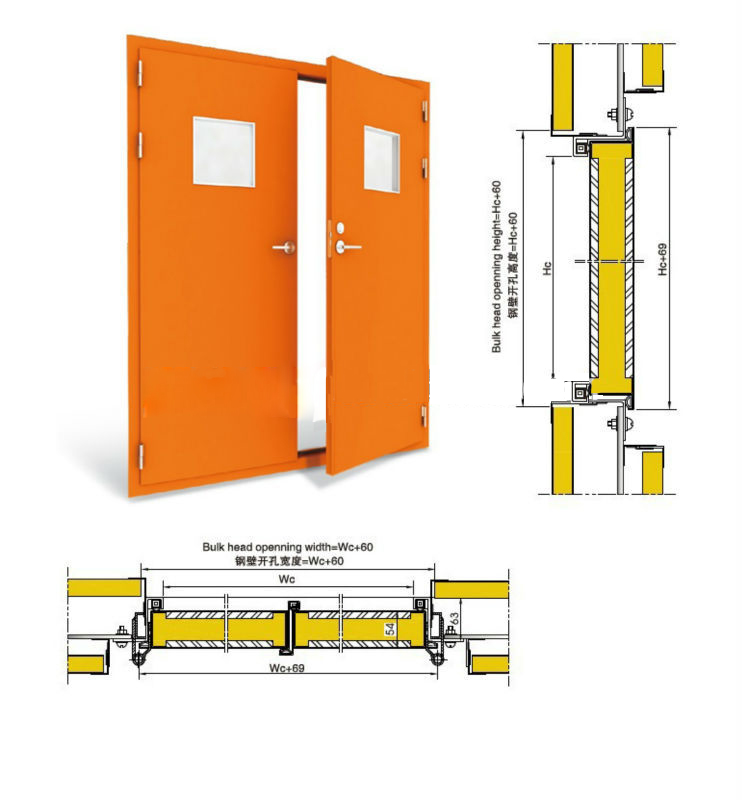 Marine Class A60 Double Leaves Fireproof Doors图纸.jpg